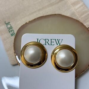 J. Crew Domed Pearl Stud Earrings